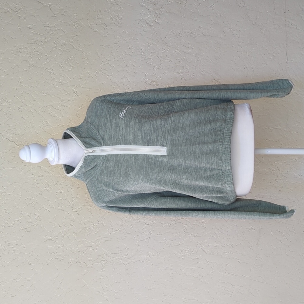 Hurley Green Polar Fleece 1/2 Zip Cropped Pullover Sweatshirt Size Medium